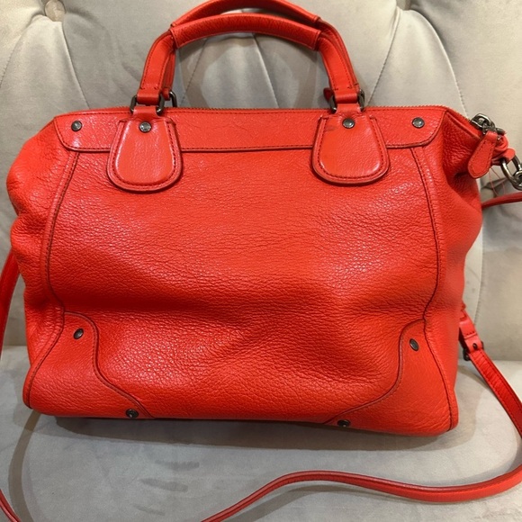 Coach Mickie Satchel Orange Leather bag multicolored bag - Picture 3 of 5